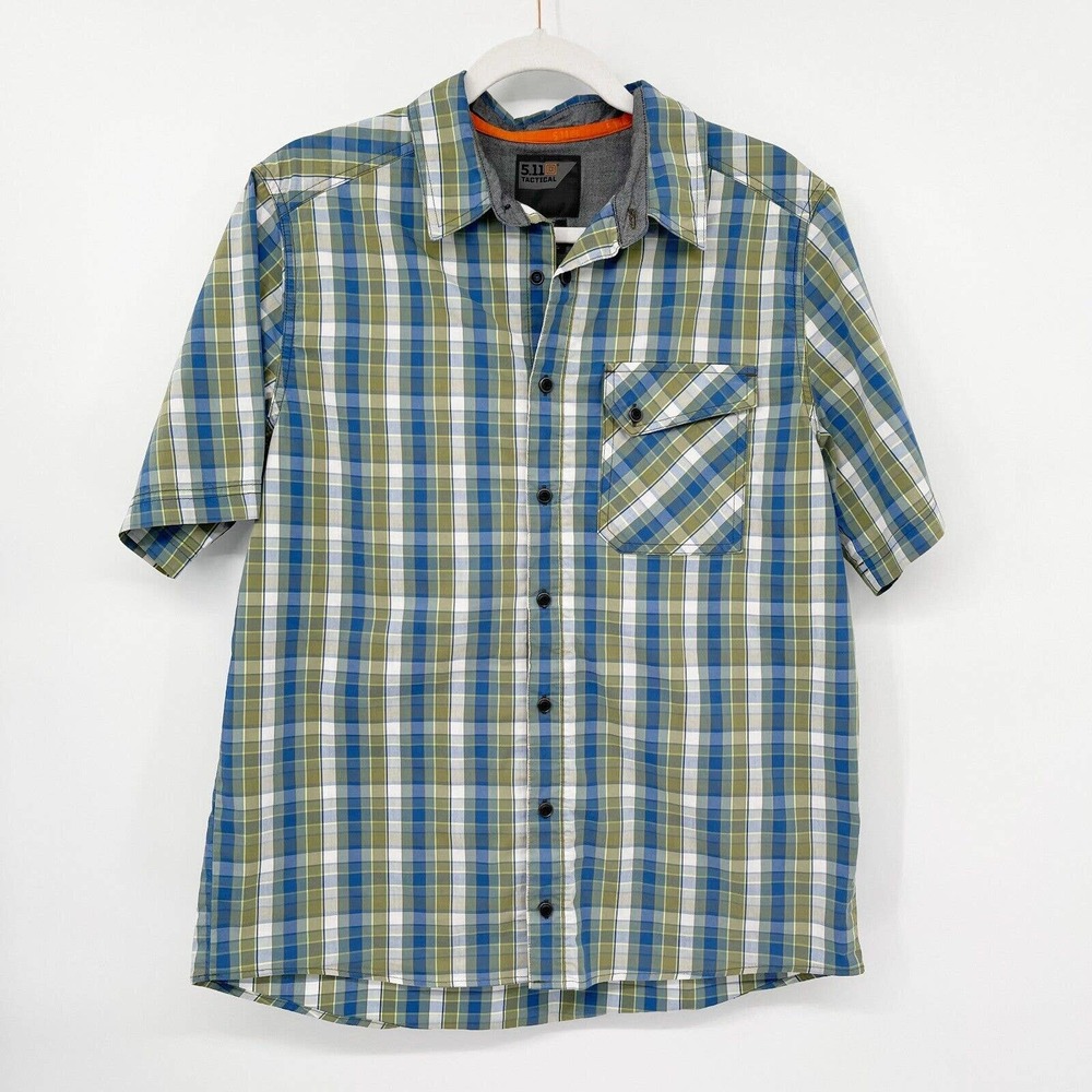 5.11 Tactical Single Flex Covert Shirt Size Fatigue Size S Plaid Short Sleeve